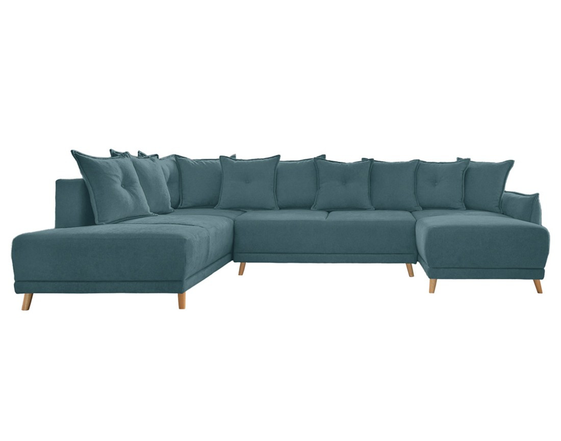 Lena - Canapé scandinave d'angle panoramique convertible gauche