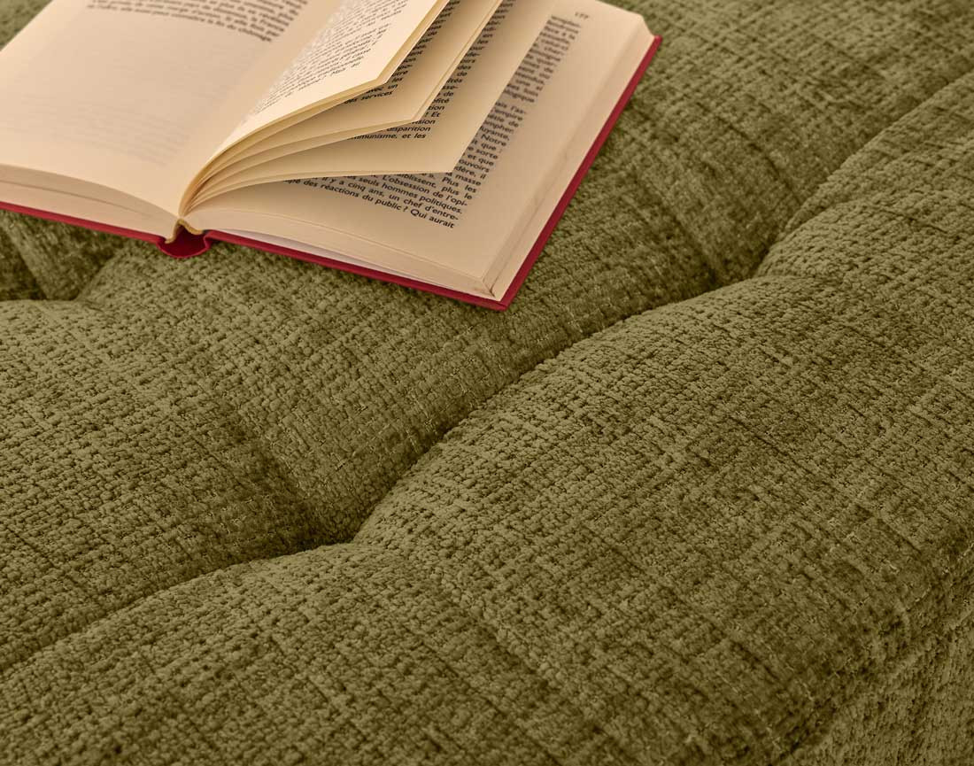 Canapé droit 2 places avec poche en velours texturé Anna