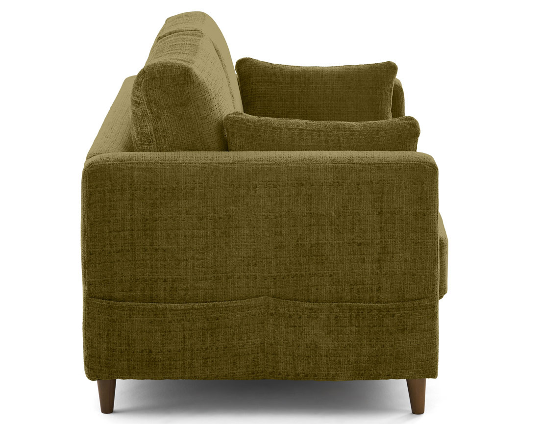 Canapé droit 2 places avec poche en velours texturé Anna