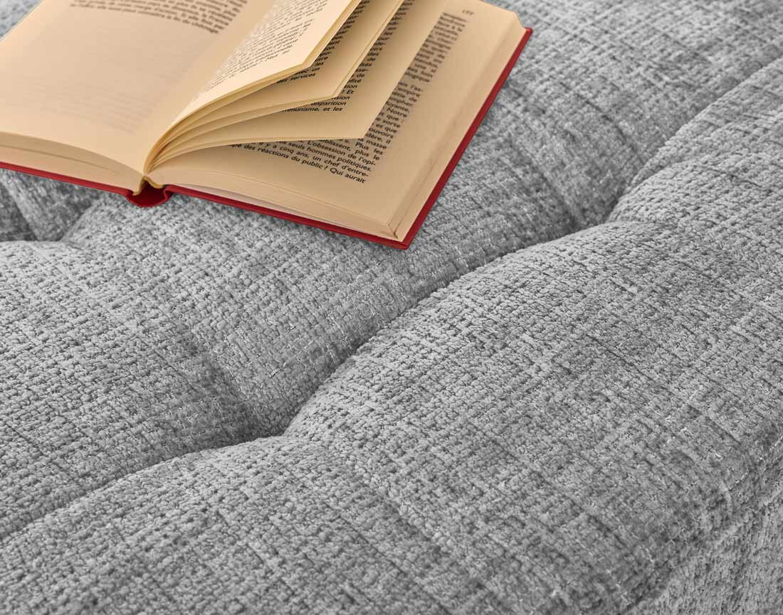 Canapé droit 2 places avec poche en velours texturé Anna