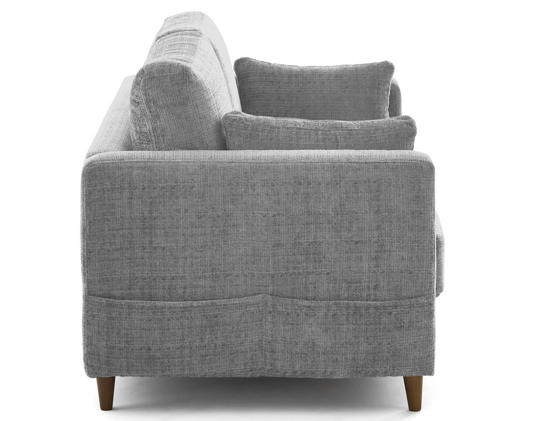 Canapé droit 2 places avec poche en velours texturé Anna