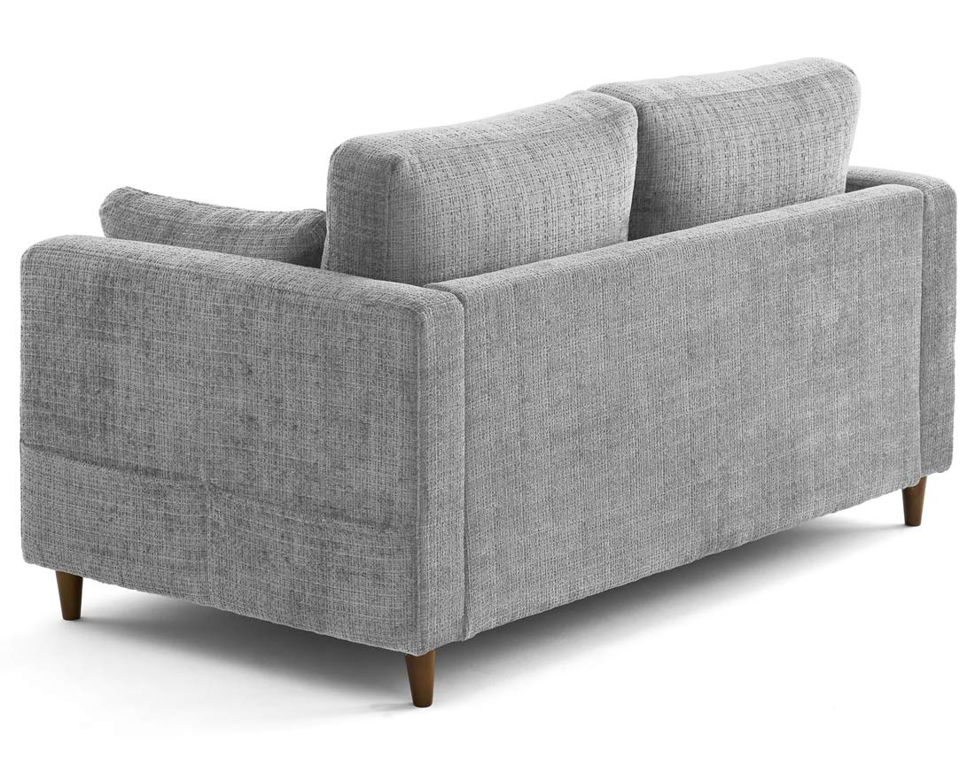 Canapé droit 2 places avec poche en velours texturé Anna