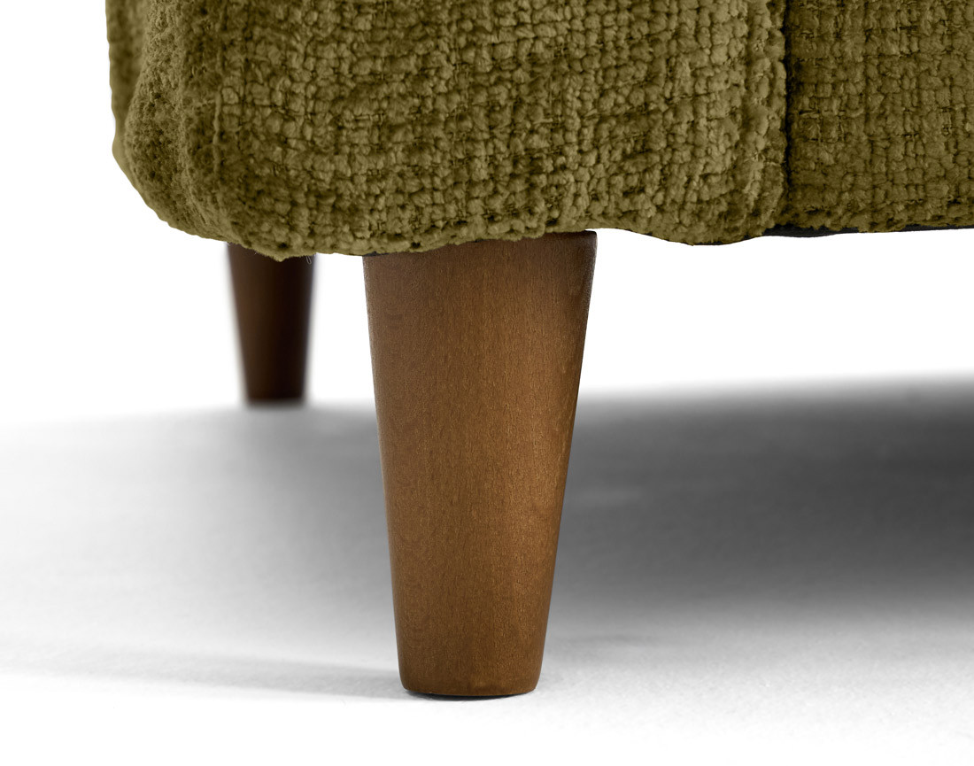 Canapé droit 2 places avec poche en velours texturé Anna