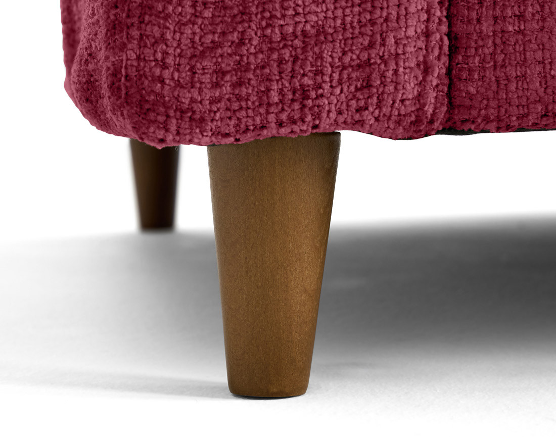 Canapé droit 3 places convertible avec poche en velours texturé Anna