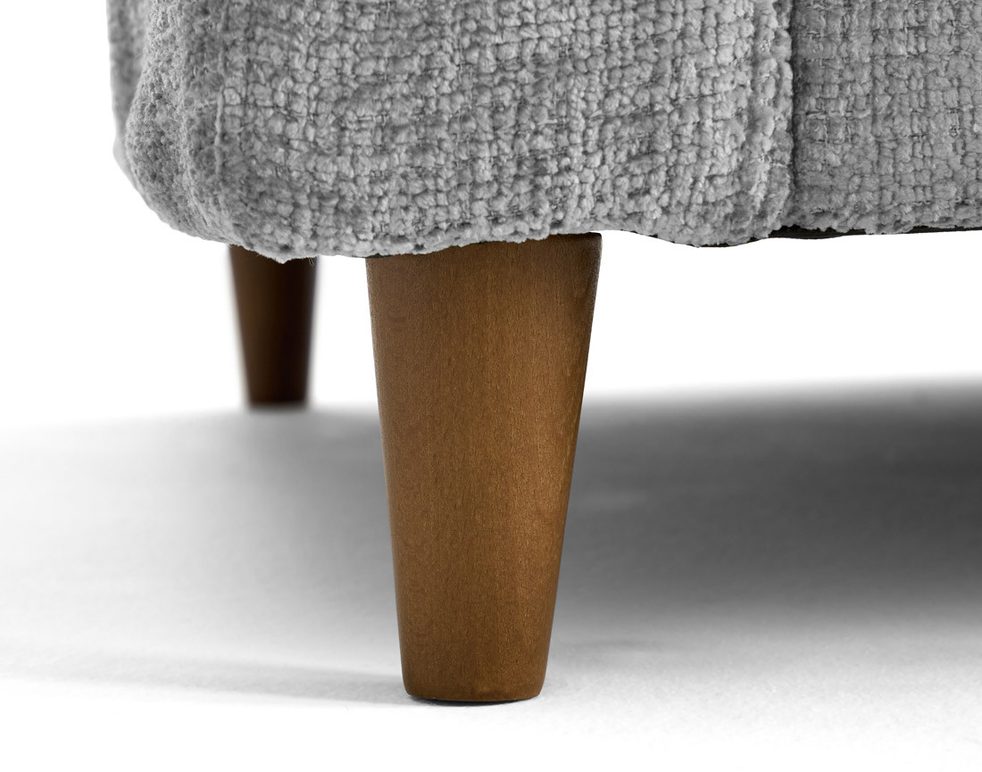 Canapé droit 3 places convertible avec poche en velours texturé Anna