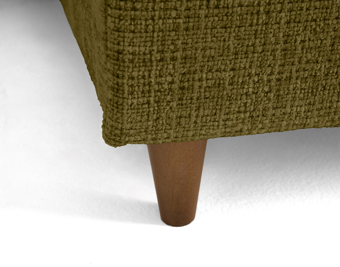 Canapé d'angle droit 4 places convertible avec coffre en velours texturé Anna