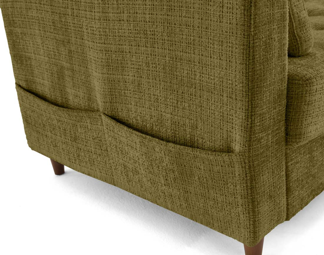 Canapé d'angle droit 5 places convertible en velours texturé Anna