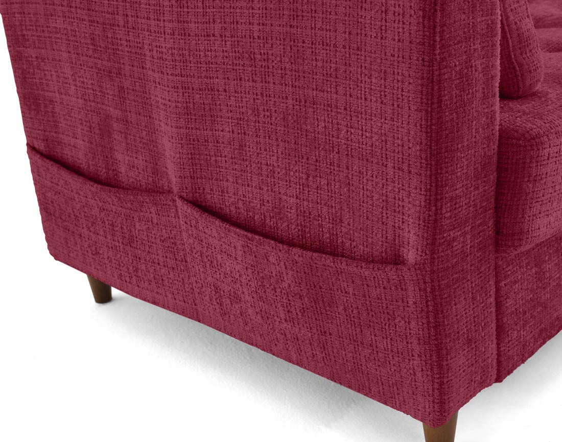 Canapé d'angle droit 5 places convertible en velours texturé Anna