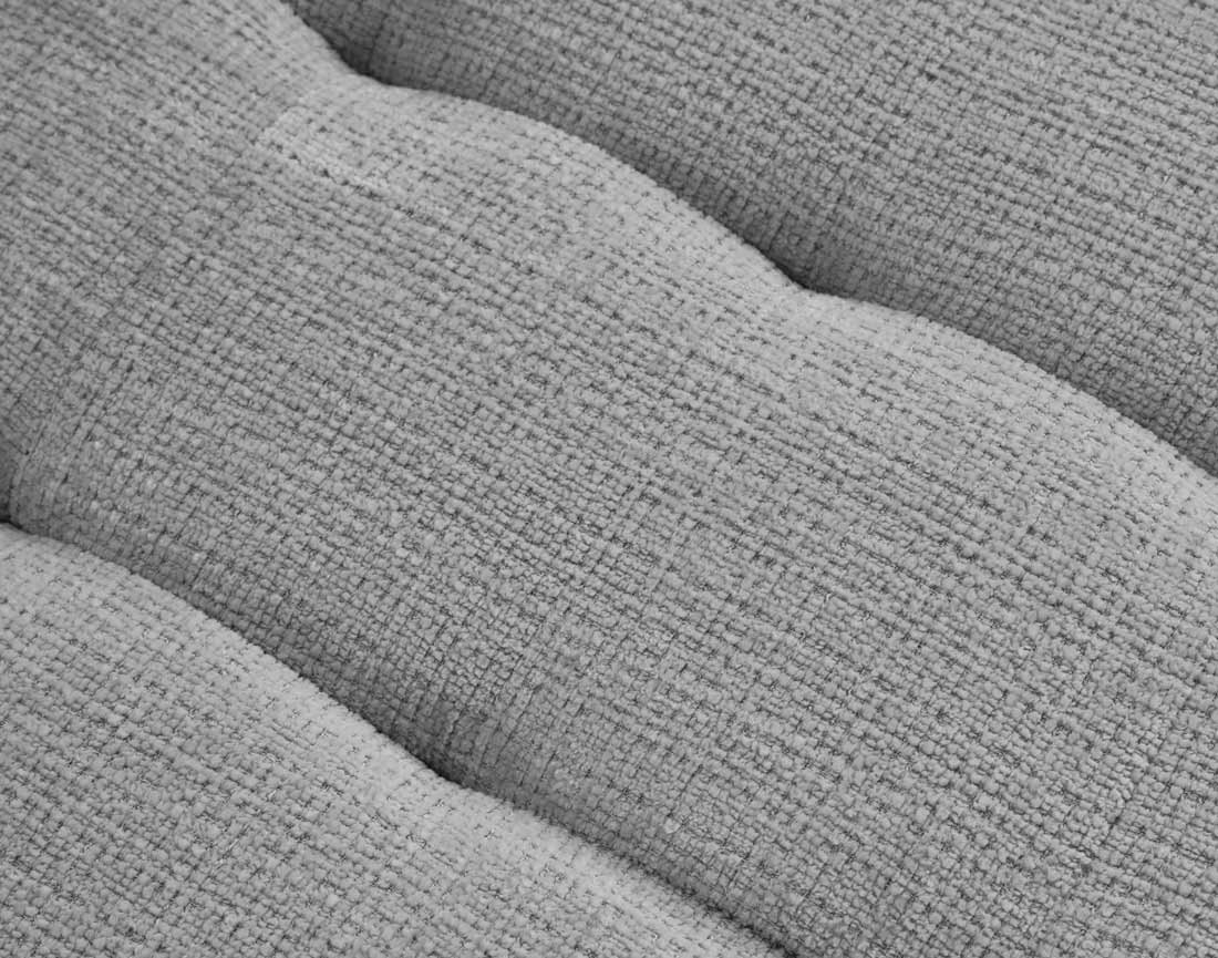 Canapé panoramique d'angle gauche 7 places convertible avec coffre en velours texturé Anna