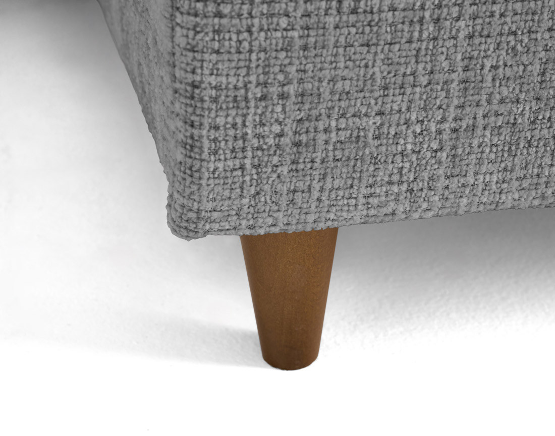 Canapé panoramique d'angle gauche 7 places convertible avec coffre en velours texturé Anna