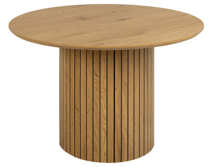 Table à manger ronde bois effet chêne 4 personnes Tardis