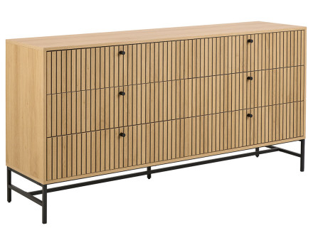 Commode 6 tiroirs bois pieds en métal Marc
