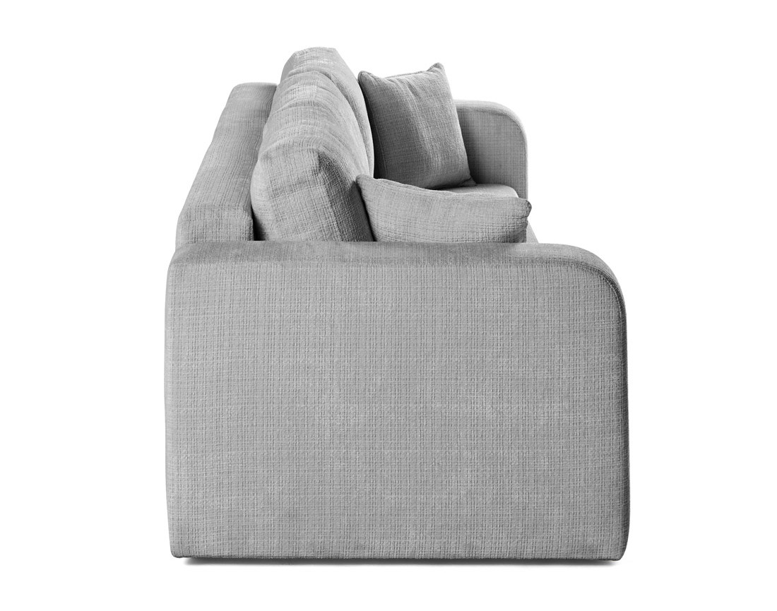 Canapé droit 3 places convertible avec coffre en velours texturé Miro