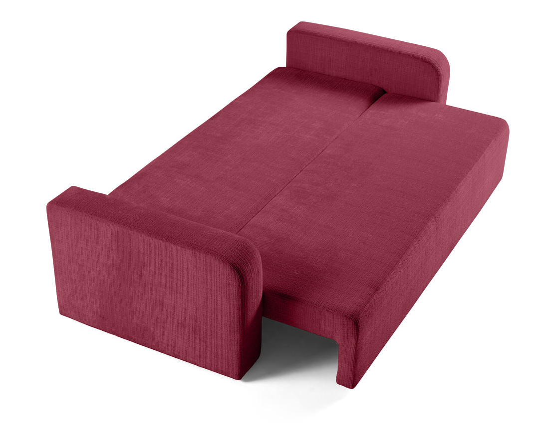 Canapé droit 3 places convertible avec coffre en velours texturé Miro