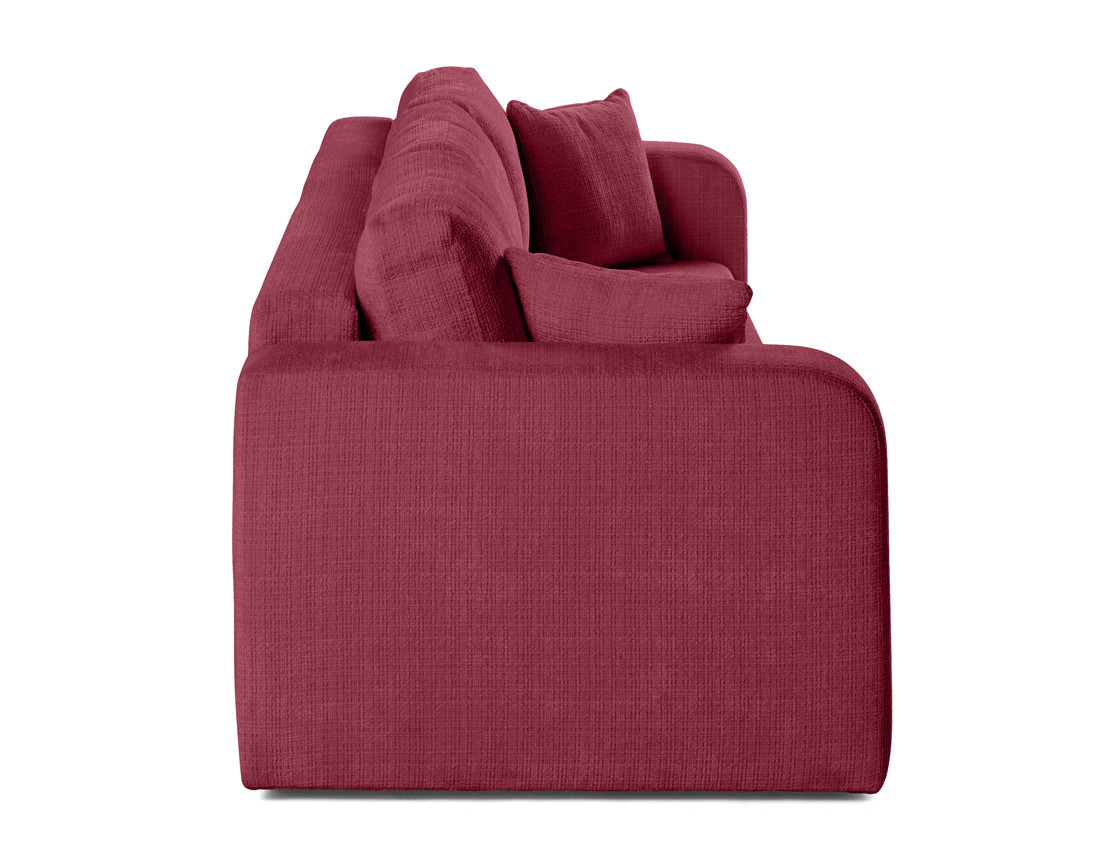 Canapé droit 3 places convertible avec coffre en velours texturé Miro