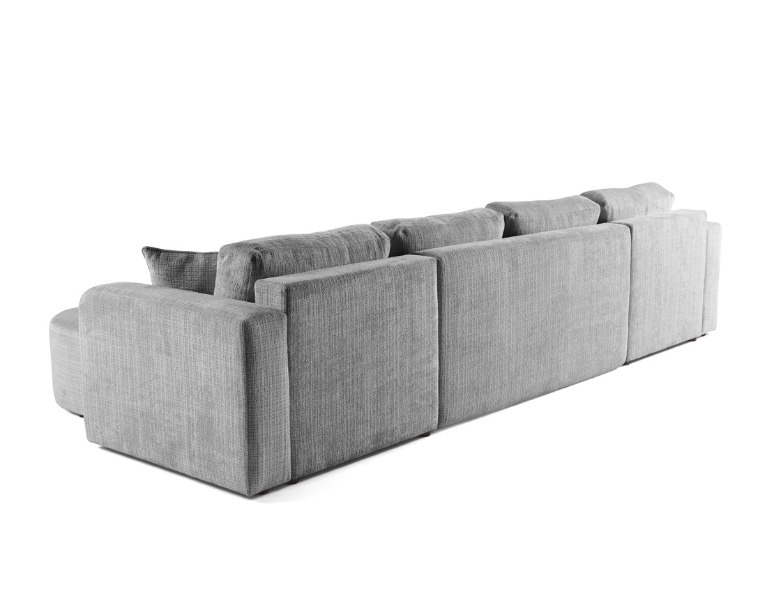 Canapé panoramique convertible avec coffre en velours texturé Miro