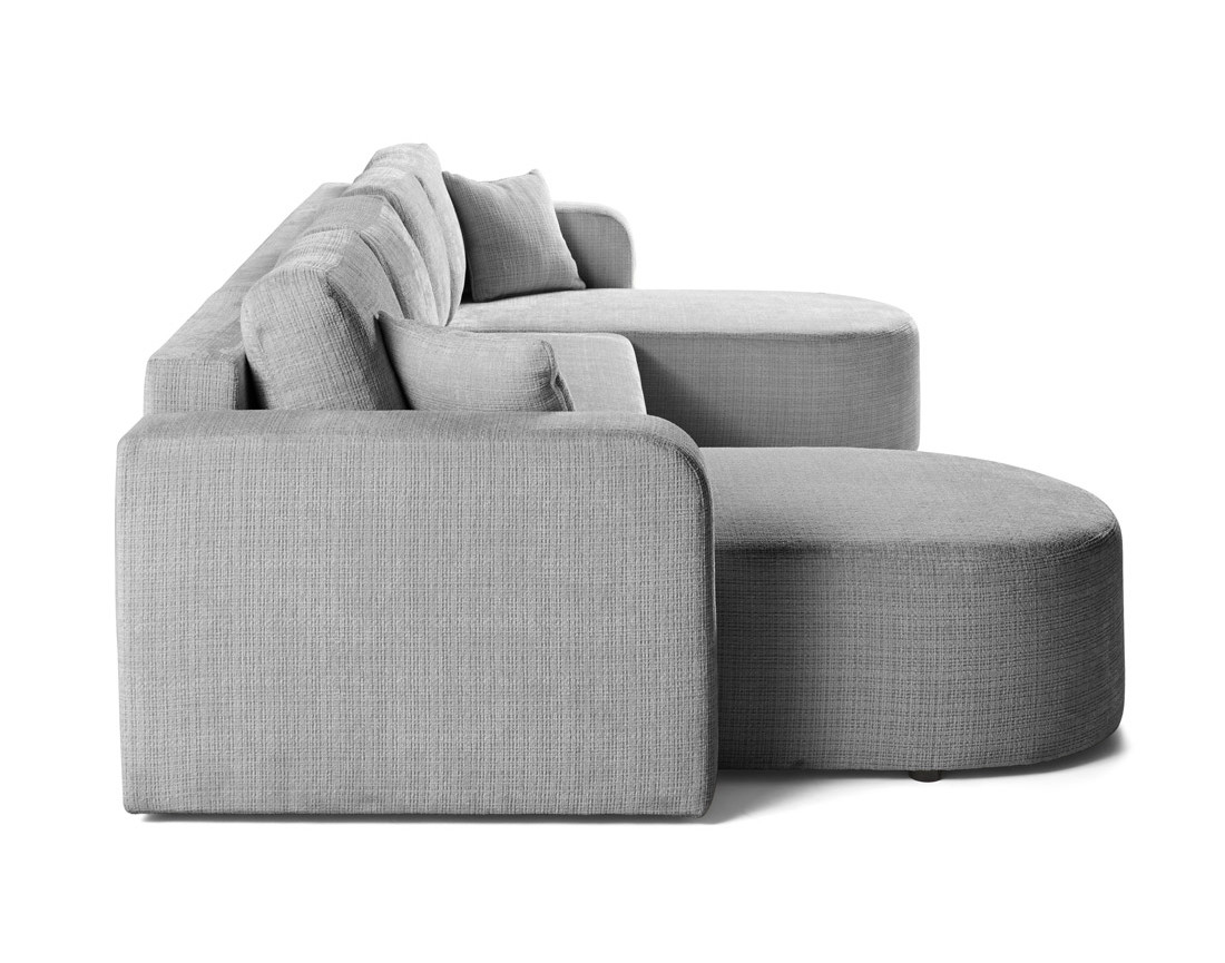 Canapé panoramique convertible avec coffre en velours texturé Miro
