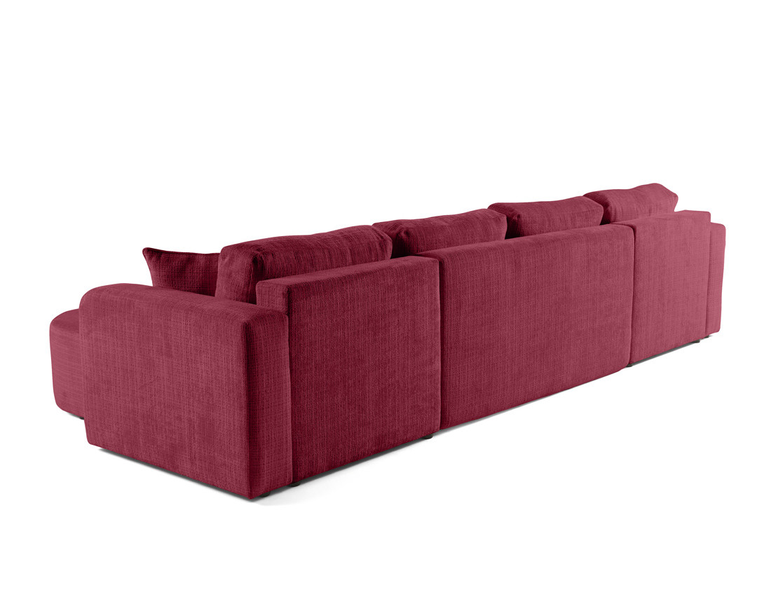 Canapé panoramique convertible avec coffre en velours texturé Miro