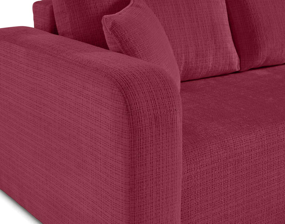 Canapé d'angle réversible 4 places convertible avec coffre en velours texturé Miro