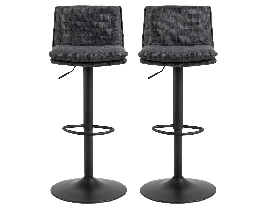 Lot de 2 tabourets ajustables et pivotants en tissu Alora