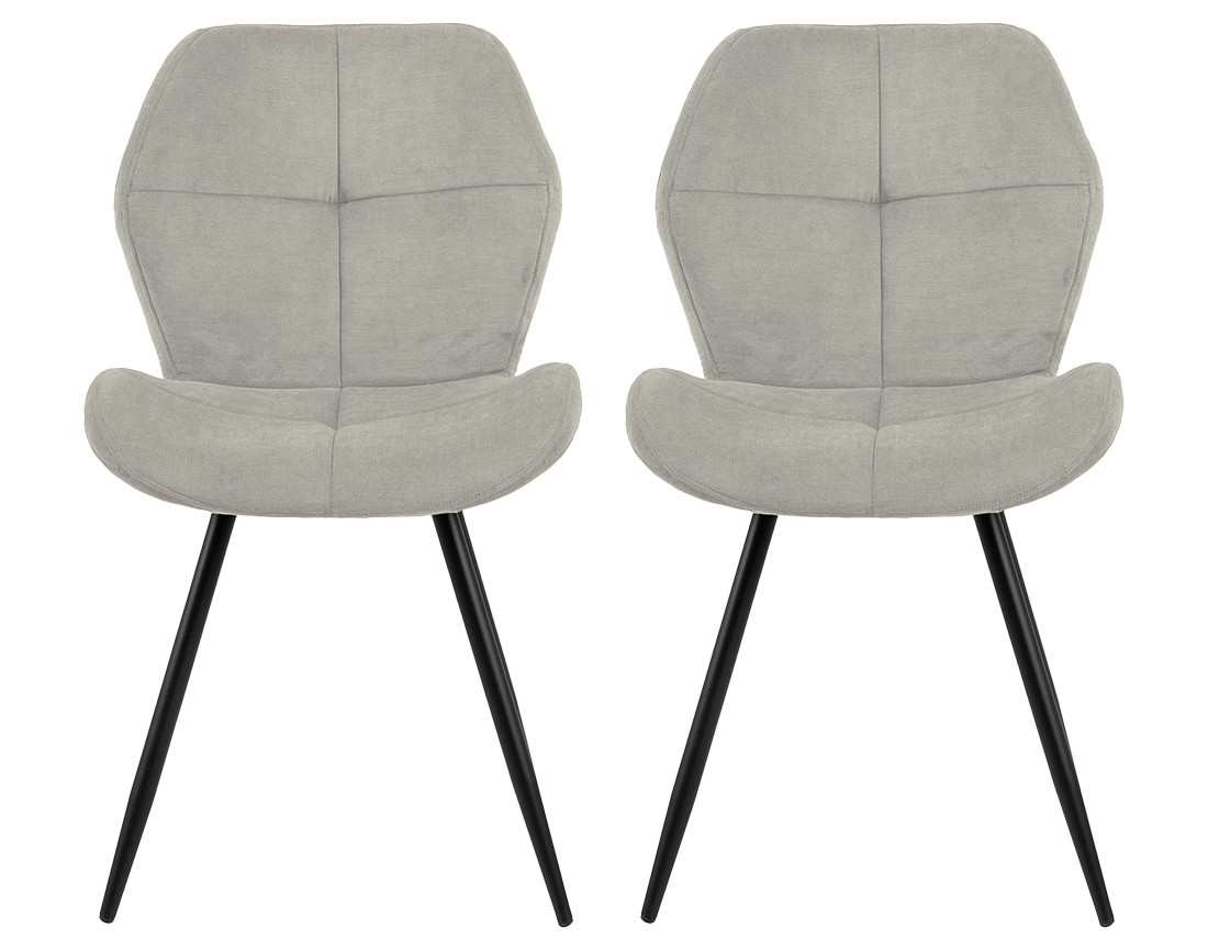 Lot de 2 chaises en tissu microfibre pieds en métal Manilla
