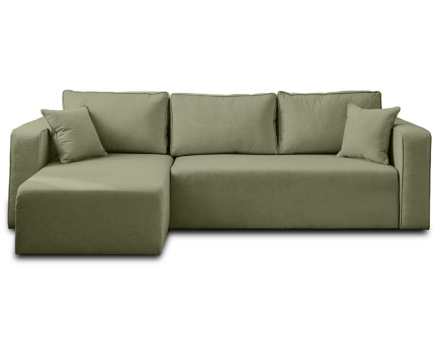 Canapé d'angle réversible 4 places convertible avec coffre en tissu Topaze