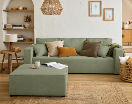 Canapé 3 places - convertible avec coffre - en tissu - Topaze