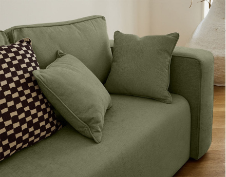 Canapé droit 2 places en tissu Topaze