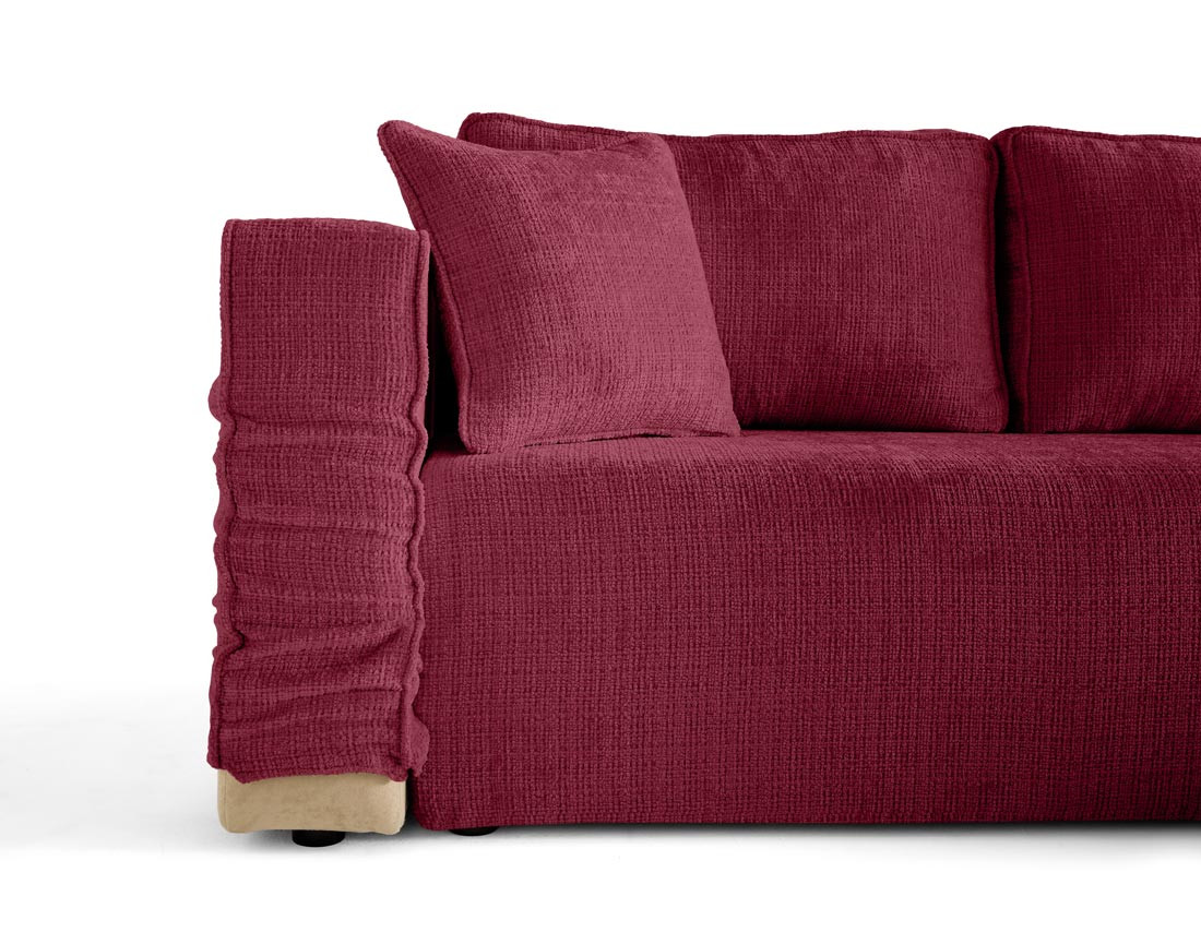 Canapé d'angle déhoussable réversible 4 places en velours texturé Topaze