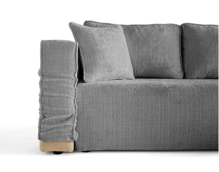 Canapé d'angle déhoussable réversible 4 places en velours texturé Topaze