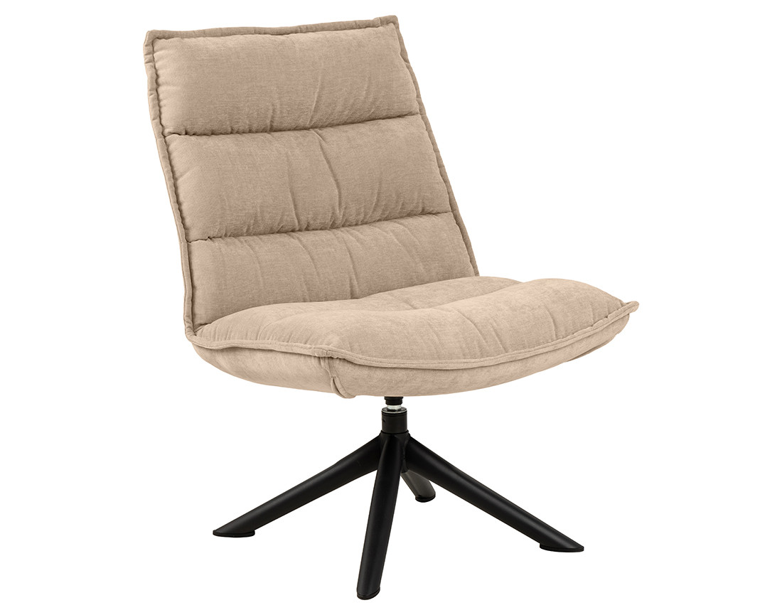 Fauteuil pivotant pieds en acier en tissu chenille Mellow