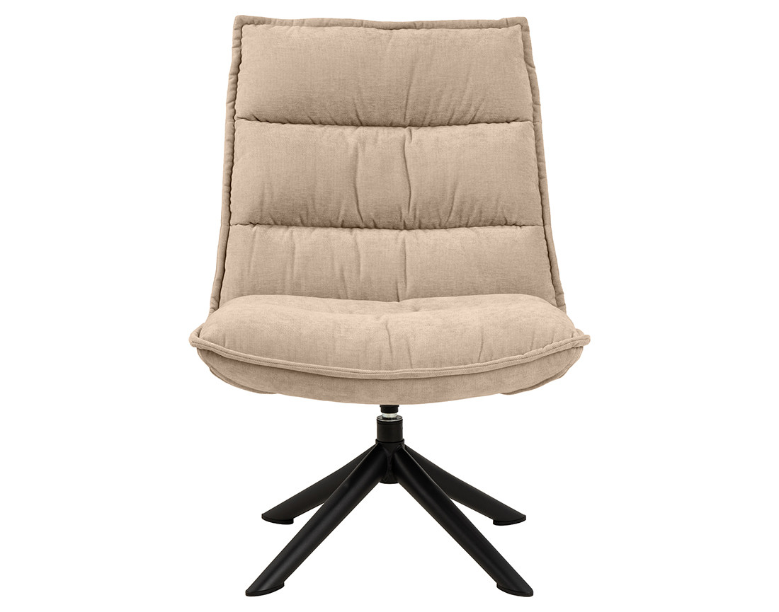 Fauteuil pivotant pieds en acier en tissu chenille Mellow