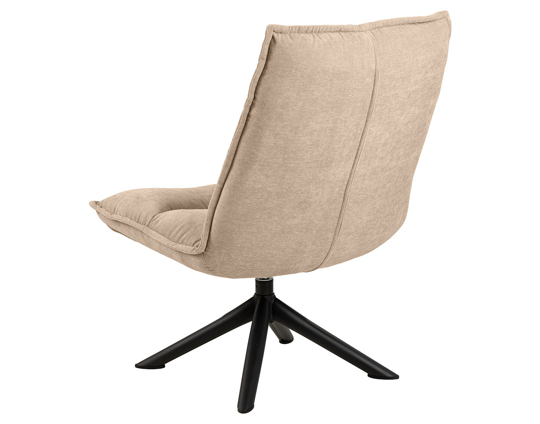 Fauteuil pivotant pieds en acier en tissu chenille Mellow