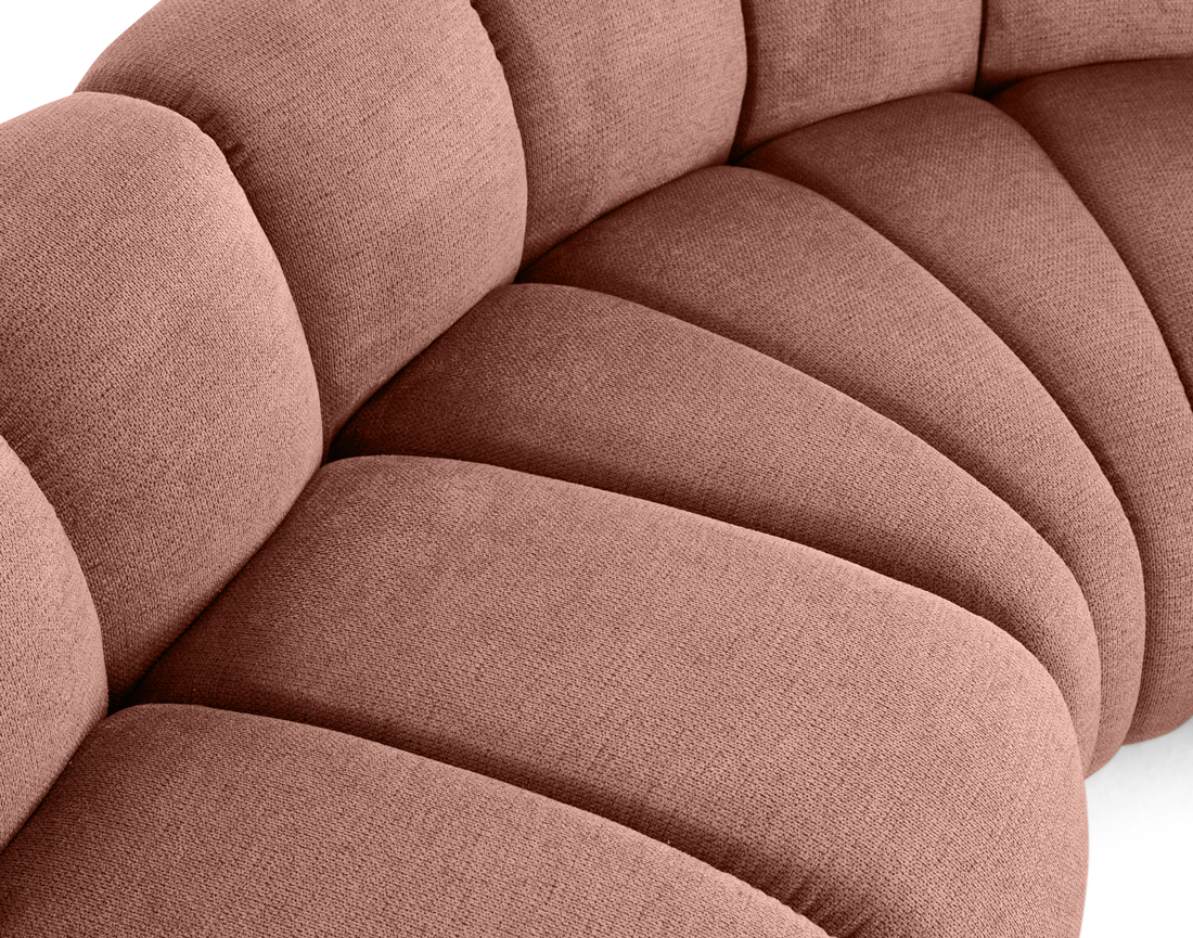 Canapé modulable d'angle gauche 4 places avec accoudoir en tissu texturé Debbie