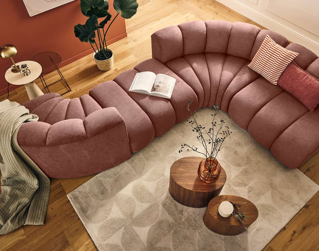 Module d'angle réversible en tissu texturé Debbie