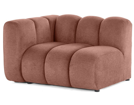 Module d'assise gauche en tissu texturé Debbie