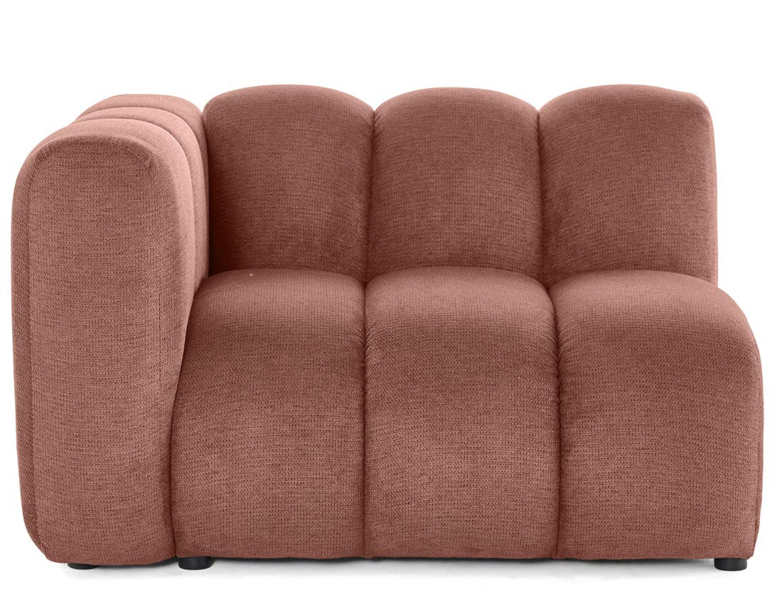 Module d'assise gauche en tissu texturé Debbie