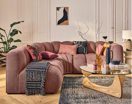 Module d'assise droit en tissu texturé Debbie