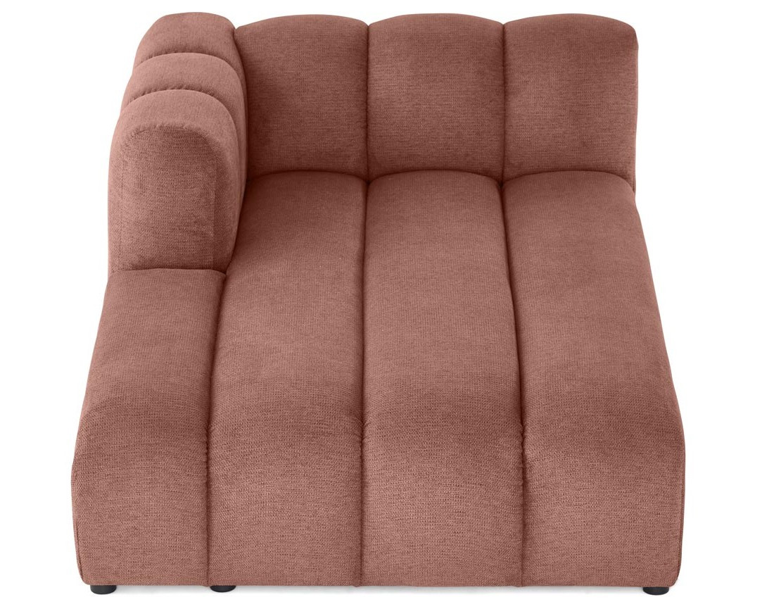 Module d'assise méridienne gauche en tissu texturé Debbie