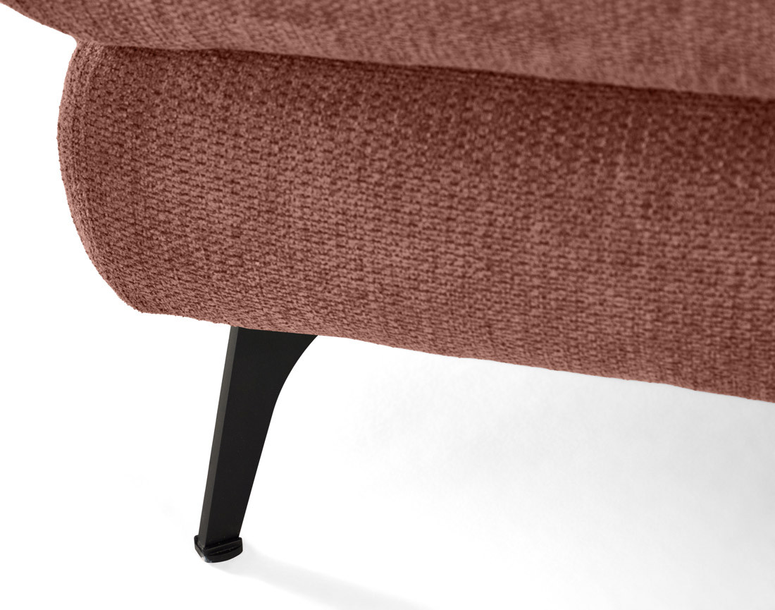 Canapé d'angle droit 4 places convertible avec coffre en tissu texturé Ninon