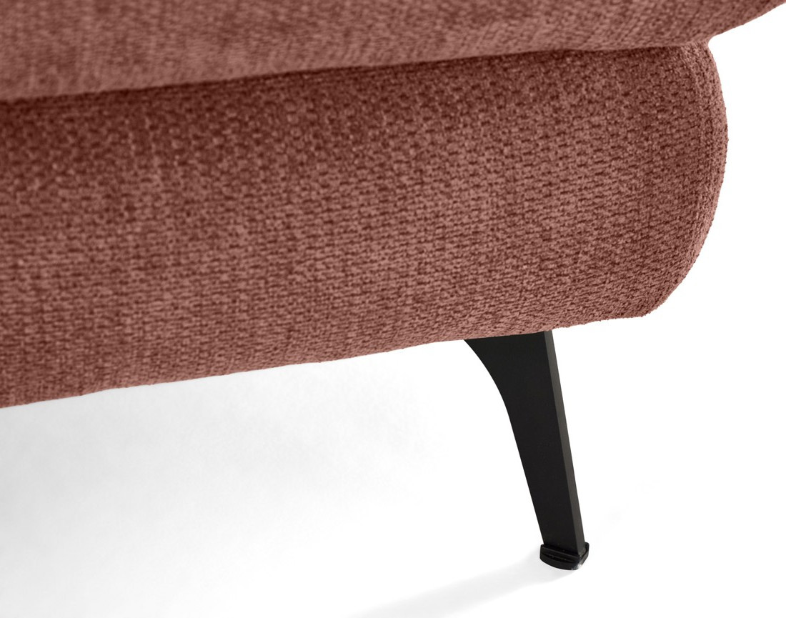 Canapé d'angle gauche 4 places convertible avec coffre en tissu texturé Ninon