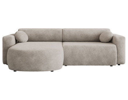 Canapé d'angle réversible 4 places convertible avec coffre en tissu Brunello