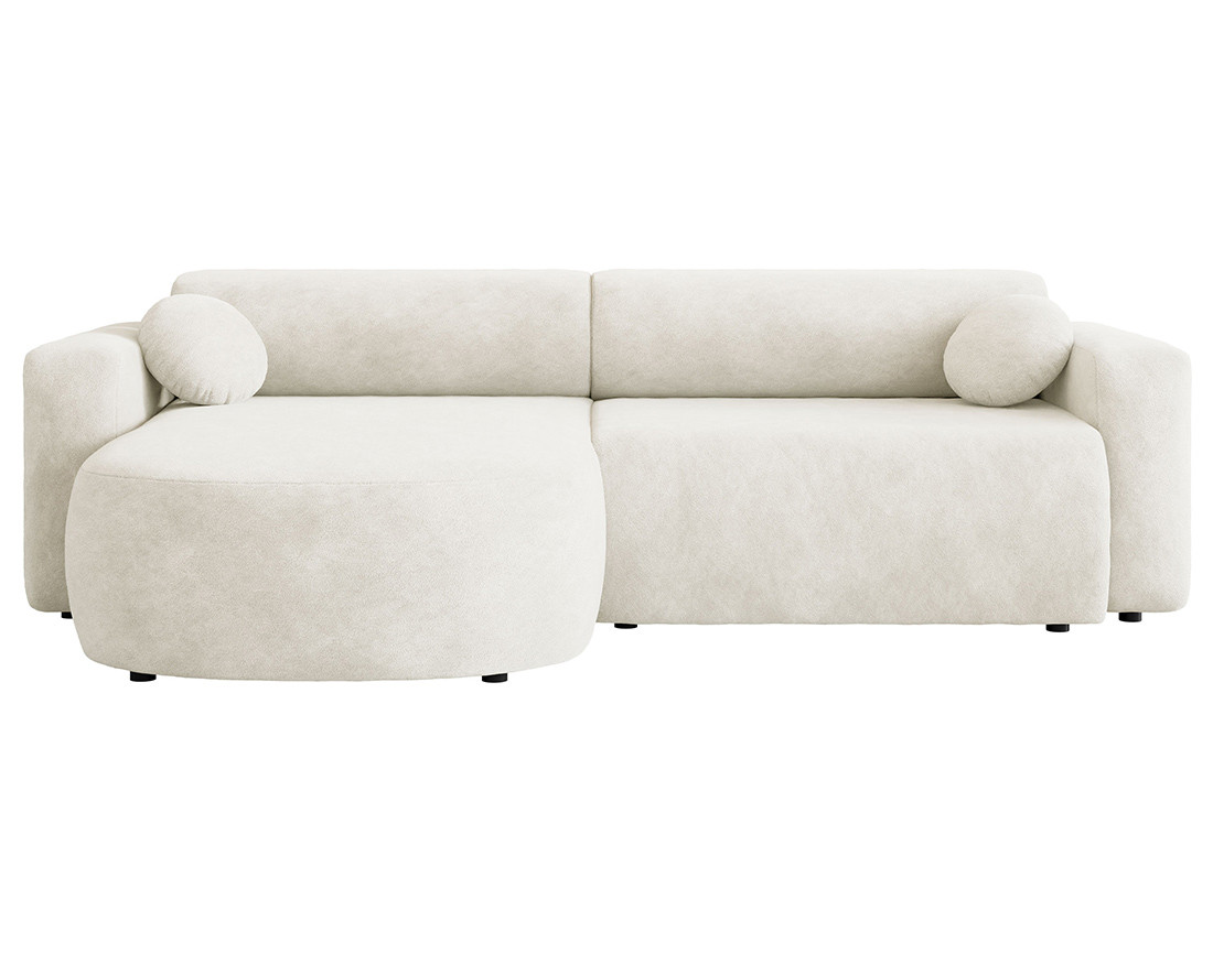 Canapé d'angle réversible 4 places convertible avec coffre en tissu Brunello