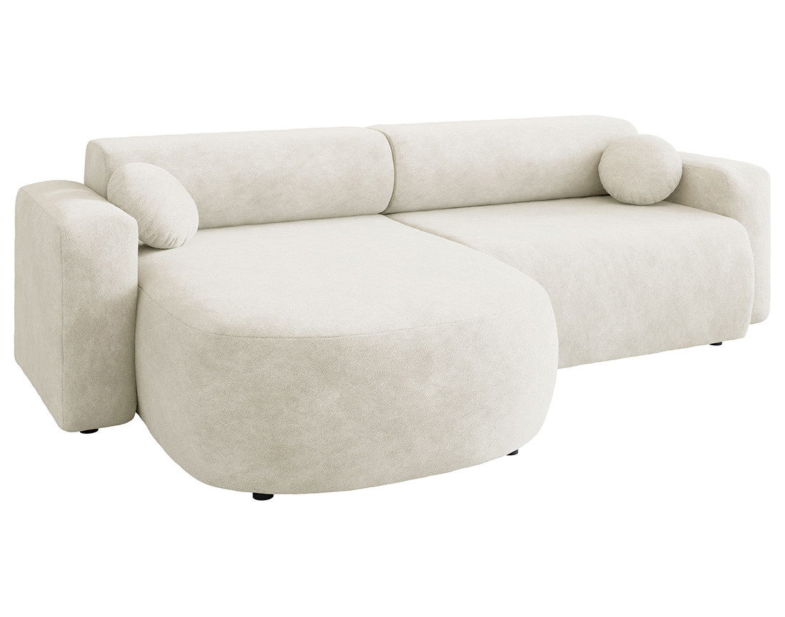 Canapé d'angle réversible 4 places convertible avec coffre en tissu Brunello
