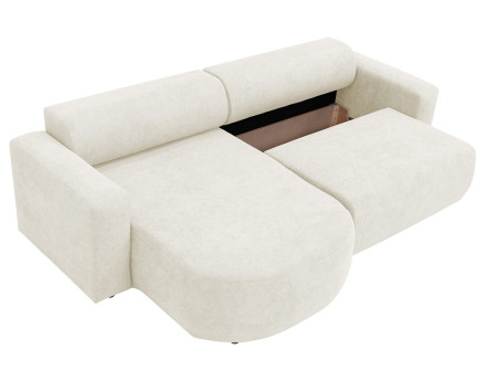 Canapé d'angle réversible 4 places convertible avec coffre en tissu Brunello