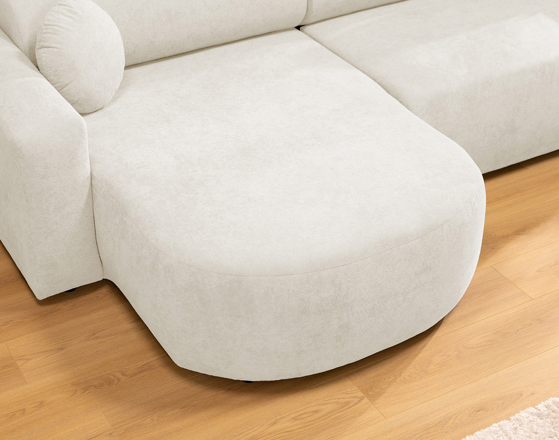 Canapé d'angle réversible 4 places convertible avec coffre en tissu Brunello
