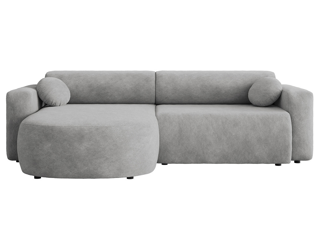 Canapé d'angle réversible 4 places convertible avec coffre en tissu Brunello