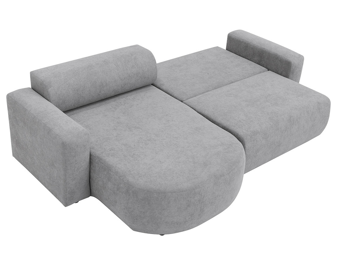 Canapé d'angle réversible 4 places convertible avec coffre en tissu Brunello