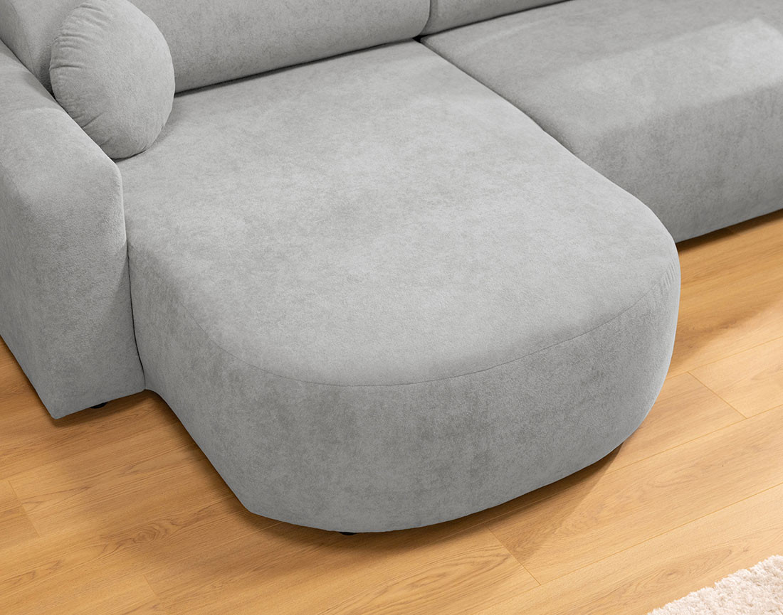 Canapé d'angle réversible 4 places convertible avec coffre en tissu Brunello