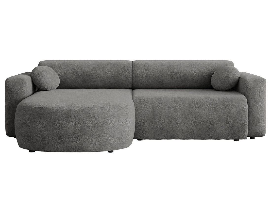 Canapé d'angle réversible 4 places convertible avec coffre en tissu Brunello